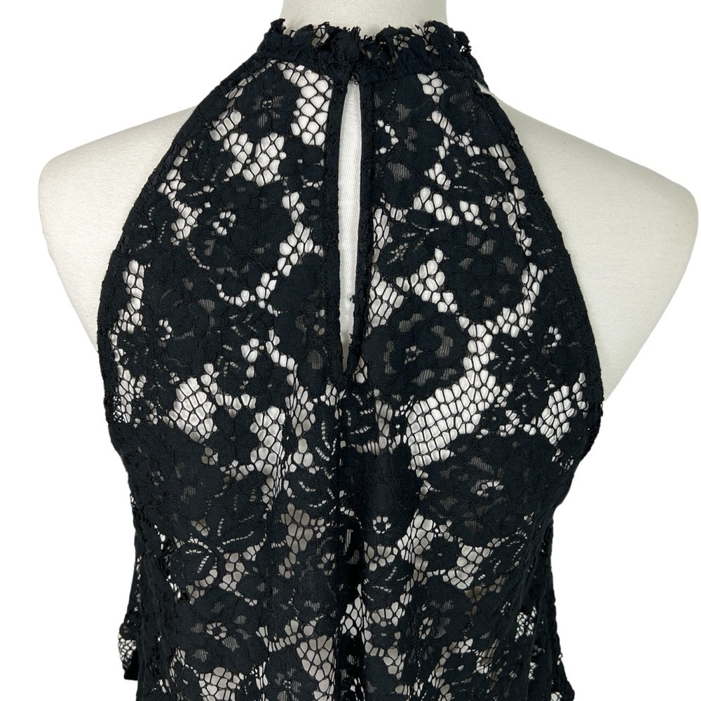 Free People Black Sweat Meadow Dreams High Neck Lace Top - Picture 7 of 8